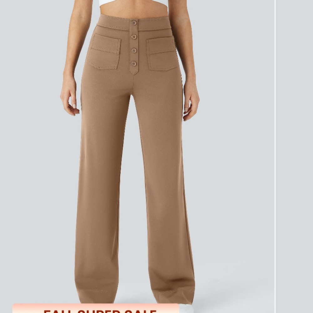 Halara Tan Women's Wide-Leg Pants size M NWT